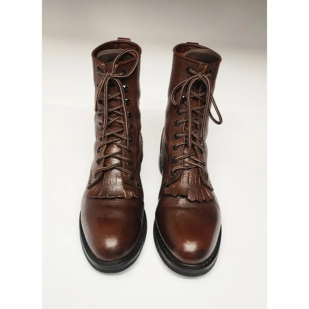 Rhino Men's Brown Leather  Lace Up Boots  Size 9.5